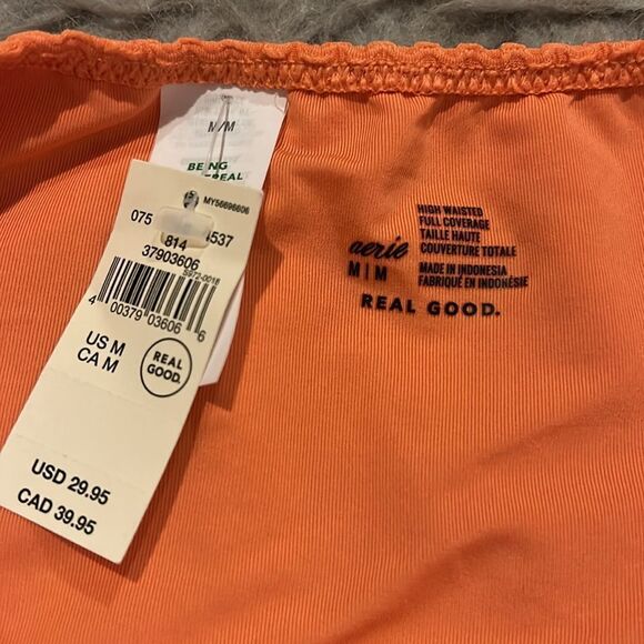 NWT aerie high waisted full coverage‎ peach swimsuit bottoms - Picture 3 of 4